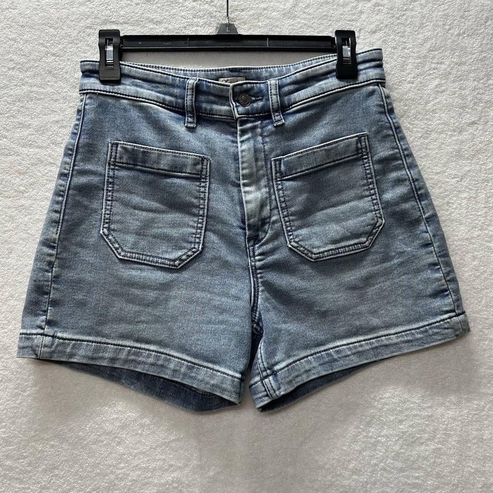 Faherty Womens Size 27 Blue Denim Stretch Terry Athletic Shorts (J9)
